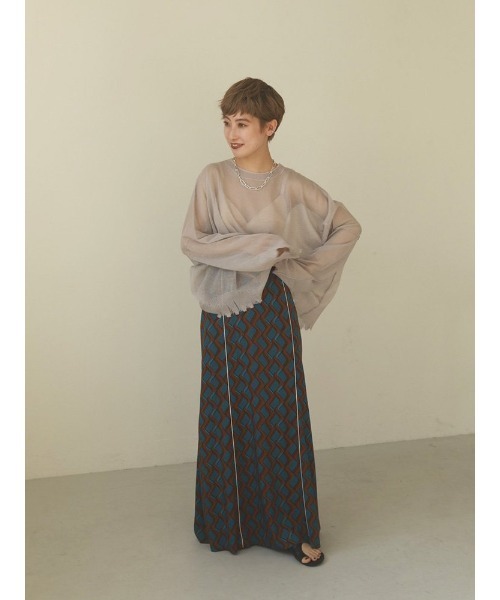 TODAYFUL（トゥデイフル）の「ジオメトリックパイピングスカート（スカート・レディース・ブラウン/ターコイズブルー・36inch/38inch）」の7枚目の写真