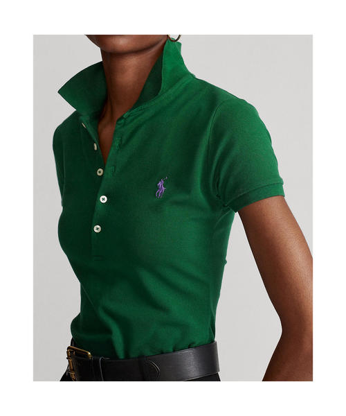 POLO RALPH LAUREN(ポロ ラルフ ローレン)の「スリム フィット ストレッチ ポロシャツ(ポロシャツ・レディース・グリーン・LARGE/X-LARGE/SMALL/X-SMALL/MEDIUM)」の9枚目の写真