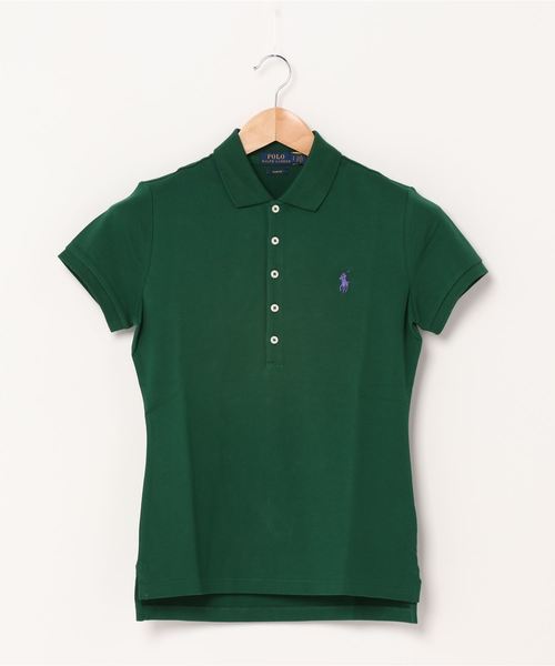 POLO RALPH LAUREN(ポロ ラルフ ローレン)の「スリム フィット ストレッチ ポロシャツ(ポロシャツ・レディース・グリーン・LARGE/X-LARGE/SMALL/X-SMALL/MEDIUM)」の4枚目の写真