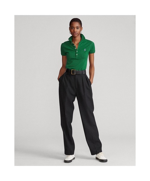 POLO RALPH LAUREN(ポロ ラルフ ローレン)の「スリム フィット ストレッチ ポロシャツ(ポロシャツ・レディース・グリーン・LARGE/X-LARGE/SMALL/X-SMALL/MEDIUM)」の3枚目の写真
