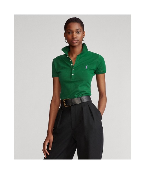 POLO RALPH LAUREN(ポロ ラルフ ローレン)の「スリム フィット ストレッチ ポロシャツ(ポロシャツ・レディース・グリーン・LARGE/X-LARGE/SMALL/X-SMALL/MEDIUM)」の6枚目の写真
