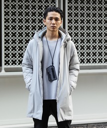 ATTACHMENT | T400ノイズコーティングストレッチ タフタ フーデッドダウンコート(ダウンジャケット/コート)