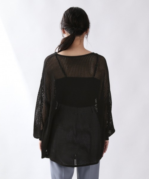 LOWRYS FARM（ローリーズファーム）の「メッシュプルオーバーＬＳ　892898（ニット/セーター・レディース・ブラック/バーガンディー/ベージュ・FREE）」の8枚目の写真