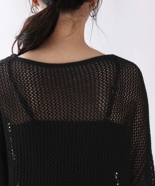 LOWRYS FARM（ローリーズファーム）の「メッシュプルオーバーＬＳ　892898（ニット/セーター・レディース・ブラック/バーガンディー/ベージュ・FREE）」の13枚目の写真