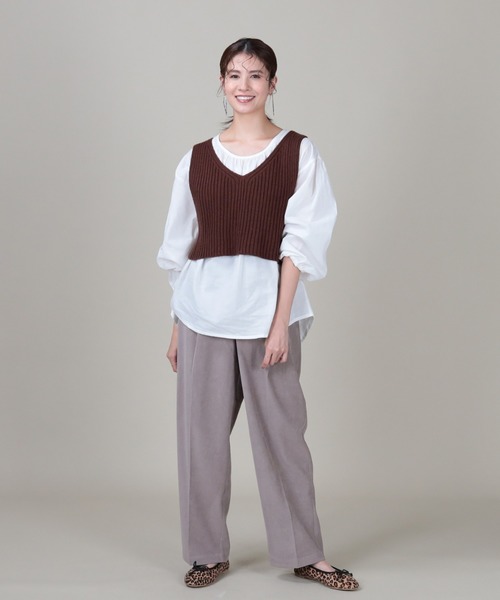 RAG MACHINE（ラグマシーン）の「【RAG MACHINE】セットアップワイドイージーパンツ（その他パンツ・レディース・ブラウン/ベージュ/オフホワイト・M/L）」の11枚目の写真