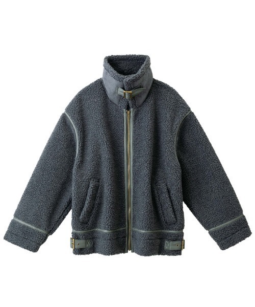 GeeRA(ジーラ)の「ライダース風ムートンボアブルゾン(ブルゾン・レディース・アイボリー/グレー・LARGE/X-LARGE/MEDIUM/XX-LARGE)」の7枚目の写真