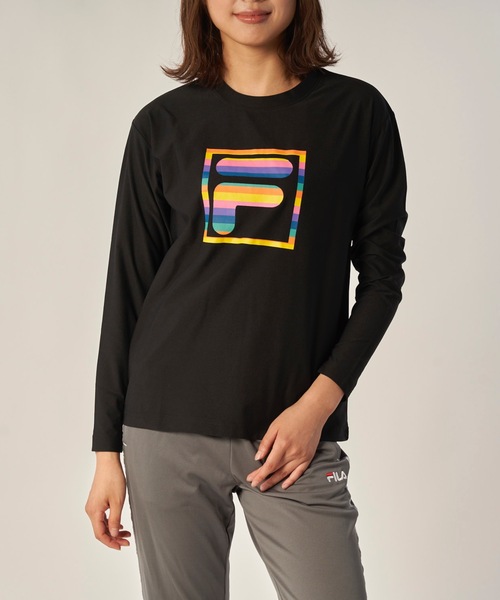 FILA(フィラ)の「【FILA】レディスプリントロングTシャツ(Tシャツ/カットソー・レディース・ブラック/ネイビー/ホワイト・MEDIUM/LARGE/X-LARGE)」の19枚目の写真