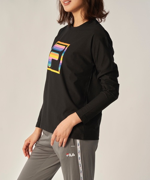 FILA(フィラ)の「【FILA】レディスプリントロングTシャツ(Tシャツ/カットソー・レディース・ブラック/ネイビー/ホワイト・MEDIUM/LARGE/X-LARGE)」の4枚目の写真