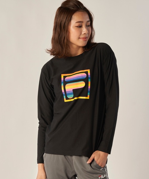 FILA(フィラ)の「【FILA】レディスプリントロングTシャツ(Tシャツ/カットソー・レディース・ブラック/ネイビー/ホワイト・MEDIUM/LARGE/X-LARGE)」の6枚目の写真