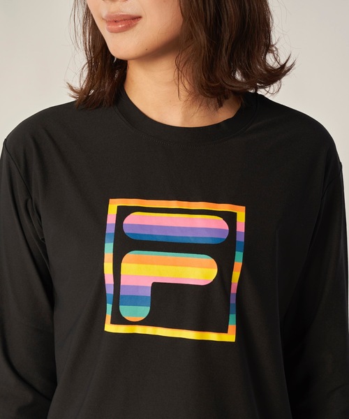 FILA(フィラ)の「【FILA】レディスプリントロングTシャツ(Tシャツ/カットソー・レディース・ブラック/ネイビー/ホワイト・MEDIUM/LARGE/X-LARGE)」の7枚目の写真