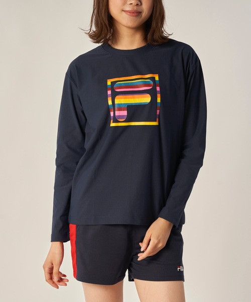 FILA(フィラ)の「【FILA】レディスプリントロングTシャツ(Tシャツ/カットソー・レディース・ブラック/ネイビー/ホワイト・MEDIUM/LARGE/X-LARGE)」の8枚目の写真