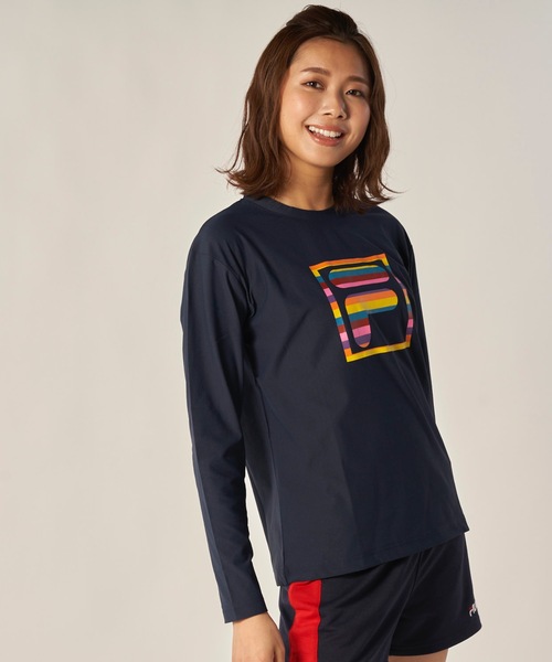 FILA(フィラ)の「【FILA】レディスプリントロングTシャツ(Tシャツ/カットソー・レディース・ブラック/ネイビー/ホワイト・MEDIUM/LARGE/X-LARGE)」の11枚目の写真