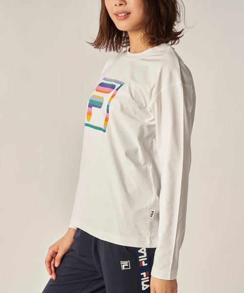 FILA(フィラ)の「【FILA】レディスプリントロングTシャツ(Tシャツ/カットソー・レディース・ブラック/ネイビー/ホワイト・MEDIUM/LARGE/X-LARGE)」の13枚目の写真