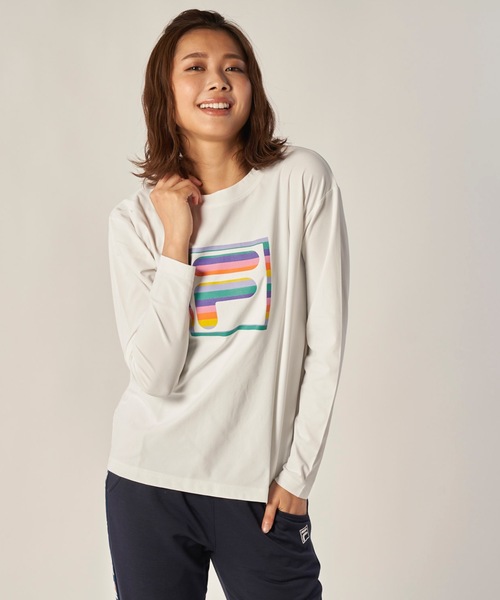 FILA(フィラ)の「【FILA】レディスプリントロングTシャツ(Tシャツ/カットソー・レディース・ブラック/ネイビー/ホワイト・MEDIUM/LARGE/X-LARGE)」の16枚目の写真