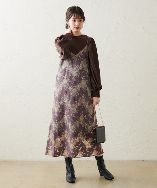 natural couture（ナチュラルクチュール）の「【WEB限定カラー有り】異素材切替たっぷりギャザースリーブプルオーバー（ニット/セーター・レディース・ブラウン/アイボリー/ラベンダー/ピンクベージュ・FREE）」の13枚目の写真