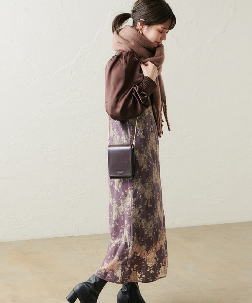 natural couture（ナチュラルクチュール）の「【WEB限定カラー有り】異素材切替たっぷりギャザースリーブプルオーバー（ニット/セーター・レディース・ブラウン/アイボリー/ラベンダー/ピンクベージュ・FREE）」の12枚目の写真