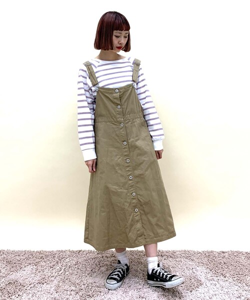 セール ブランド古着 サロペットスカート ジャンパースカート E Hyphen World Gallery イーハイフンワールドギャラリー のファッション通販 Zozoused