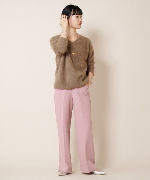 SHENERY（シーナリー）の「ラクーンVネックニットプルオーバー（ニット/セーター・レディース・モカ/パープル/グリーン/アイボリー・FREE）」の18枚目の写真