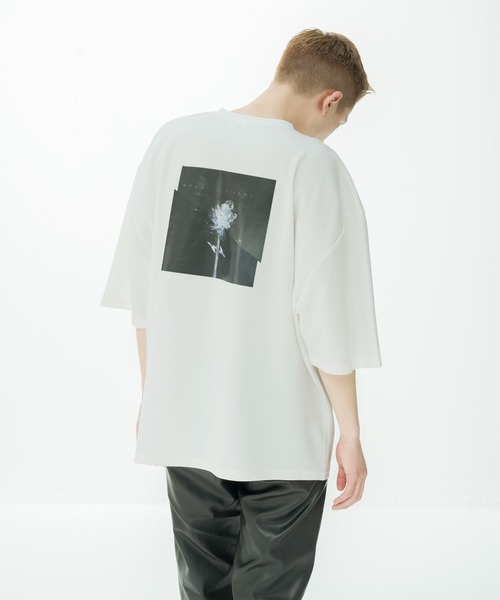 NILWAY（ニルウェイ）の「イージーケアポンチバックプリントグラフィックビッグTシャツ（Tシャツ/カットソー・メンズ・ホワイト/ブラック/ホワイト系/ブラック系・MEDIUM/LARGE）」の2枚目の写真