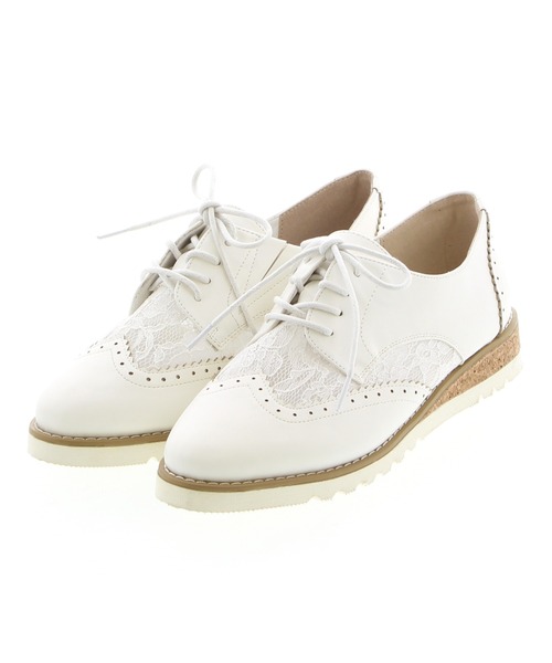 JELLY BEANS(ジェリービーンズ)の「レースコンビマニッシュシューズ(214-30147)JELLY BEANS(ジェリービーンズ)(ドレスシューズ・レディース・ホワイト/ブラック/グレイッシュベージュ・S/M/L)」の12枚目の写真