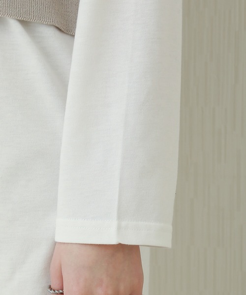 libelle more(リベル モア)の「2wayリブベスト+天竺ロンT セット(Tシャツ/カットソー・レディース・グレイッシュベージュ/ブラック/モカ/ラベンダー・M)」の22枚目の写真