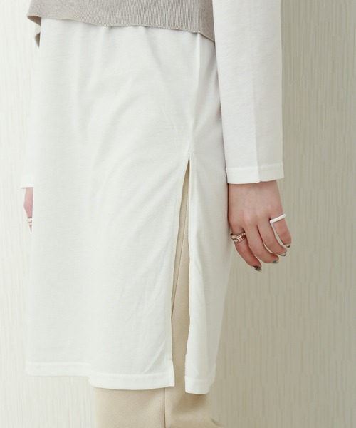 libelle more(リベル モア)の「2wayリブベスト+天竺ロンT セット(Tシャツ/カットソー・レディース・グレイッシュベージュ/ブラック/モカ/ラベンダー・M)」の9枚目の写真