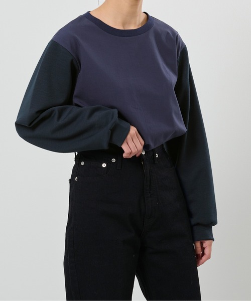 M nort（エムノート）の「【わたなべ麻衣プロデュース】ドッキングバックデザイントップス（Tシャツ/カットソー・レディース・ネイビー・FREE）」の11枚目の写真