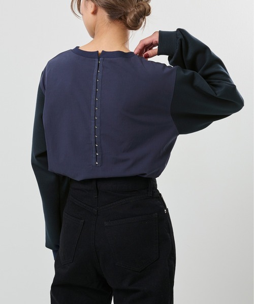 M nort（エムノート）の「【わたなべ麻衣プロデュース】ドッキングバックデザイントップス（Tシャツ/カットソー・レディース・ネイビー・FREE）」の13枚目の写真