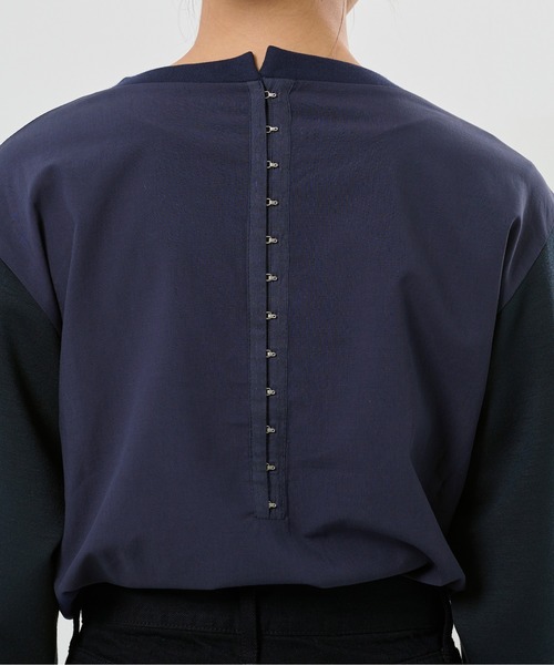 M nort（エムノート）の「【わたなべ麻衣プロデュース】ドッキングバックデザイントップス（Tシャツ/カットソー・レディース・ネイビー・FREE）」の17枚目の写真