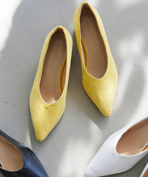 KOBE LETTUCE（コウベレタス）の「センターシームステッチパンプス（パンプス・レディース・イエロー/ブラック/アイボリー・M/S/LL/L）」の3枚目の写真