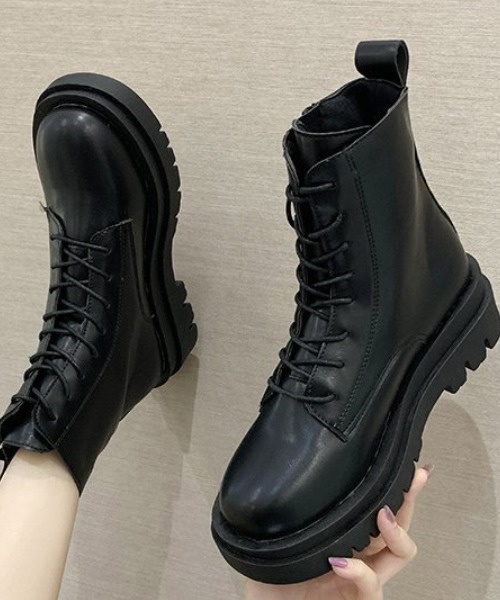 KOR（ケーオーアール）の「レースアップショートブーツ（ブーツ・レディース・ベージュ/ブラック・38/40/39/35/36/37）」の7枚目の写真