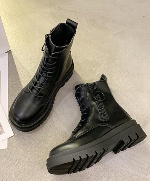 KOR（ケーオーアール）の「レースアップショートブーツ（ブーツ・レディース・ベージュ/ブラック・38/40/39/35/36/37）」の12枚目の写真