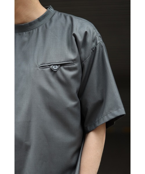 CREARE -LINO-（クレアーレリノ）の「TR胸ポケット プルオーバーオーバーシャツ<セットアップ>（シャツ/ブラウス・メンズ・ブラック/カーキ/グレイッシュベージュ・M/L）」の14枚目の写真