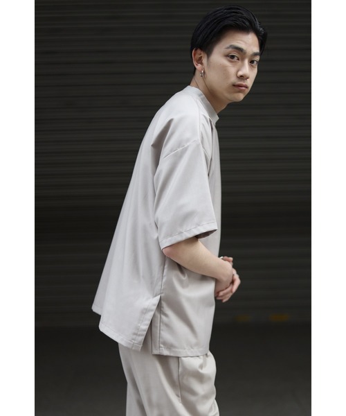 CREARE -LINO-（クレアーレリノ）の「TR胸ポケット プルオーバーオーバーシャツ<セットアップ>（シャツ/ブラウス・メンズ・ブラック/カーキ/グレイッシュベージュ・M/L）」の22枚目の写真