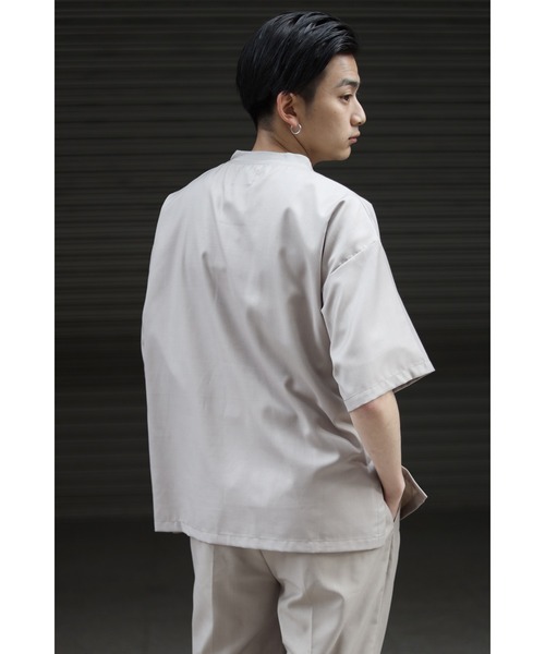 CREARE -LINO-（クレアーレリノ）の「TR胸ポケット プルオーバーオーバーシャツ<セットアップ>（シャツ/ブラウス・メンズ・ブラック/カーキ/グレイッシュベージュ・M/L）」の11枚目の写真