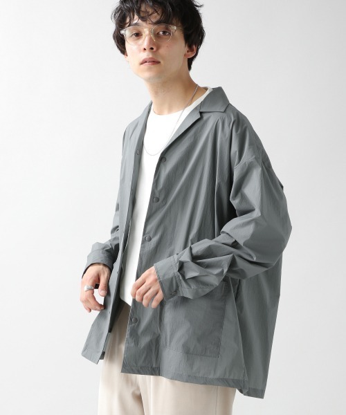 RAGEBLUE（レイジブルー）の「オープンカラー/ルーズシャツカーディガン/941616（シャツ/ブラウス・メンズ・ブラック/グリーン系その他・MEDIUM/LARGE）」の2枚目の写真