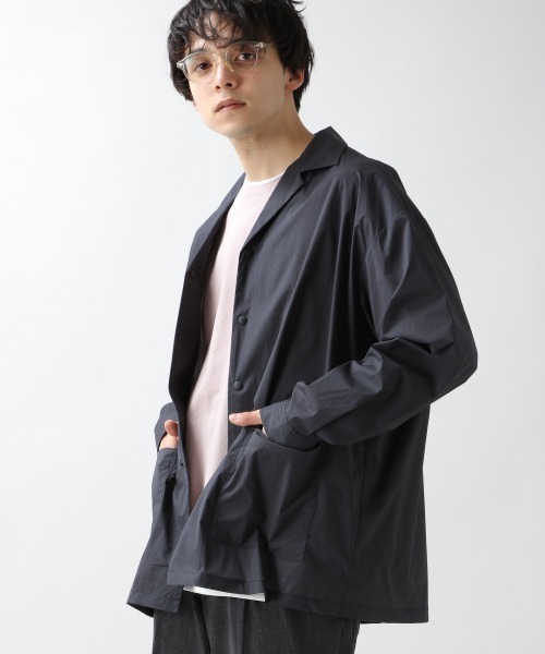 RAGEBLUE（レイジブルー）の「オープンカラー/ルーズシャツカーディガン/941616（シャツ/ブラウス・メンズ・ブラック/グリーン系その他・MEDIUM/LARGE）」の3枚目の写真