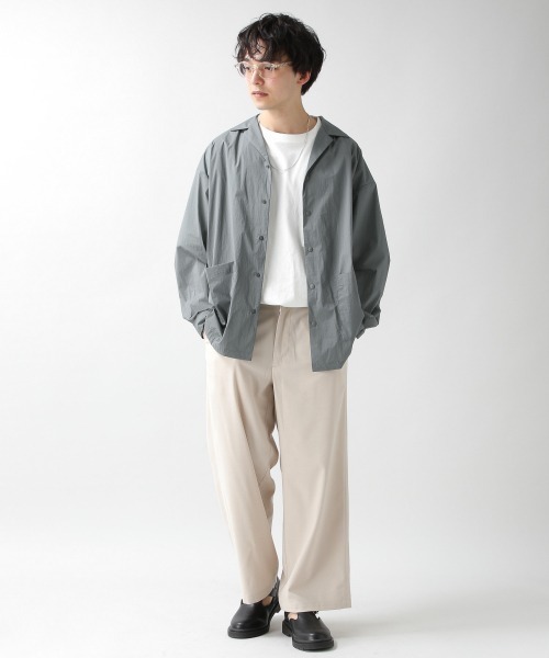 RAGEBLUE（レイジブルー）の「オープンカラー/ルーズシャツカーディガン/941616（シャツ/ブラウス・メンズ・ブラック/グリーン系その他・MEDIUM/LARGE）」の7枚目の写真