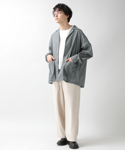 RAGEBLUE（レイジブルー）の「オープンカラー/ルーズシャツカーディガン/941616（シャツ/ブラウス・メンズ・ブラック/グリーン系その他・MEDIUM/LARGE）」の5枚目の写真