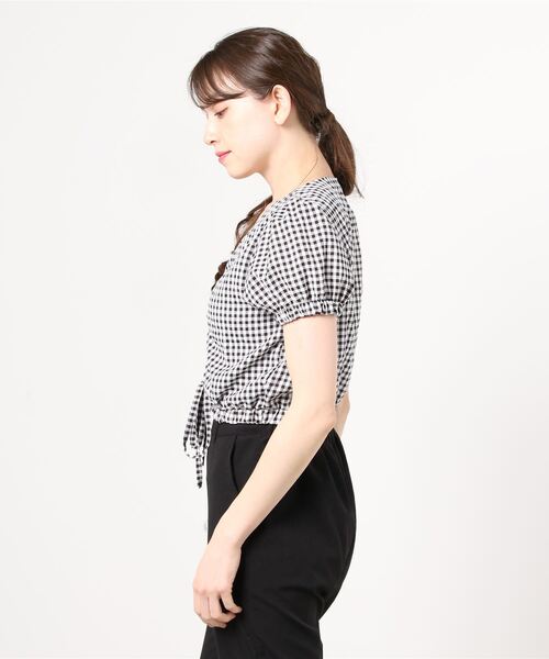 WC（ダブル シー）の「ギンガムドロストショートトップス（シャツ/ブラウス・レディース・その他1/サックスブルー/ホワイト/レッド/ブラック・FREE）」の12枚目の写真