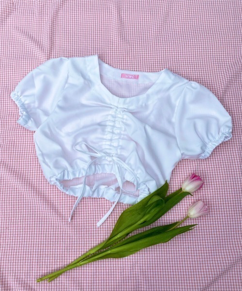 WC（ダブル シー）の「ギンガムドロストショートトップス（シャツ/ブラウス・レディース・その他1/サックスブルー/ホワイト/レッド/ブラック・FREE）」の16枚目の写真