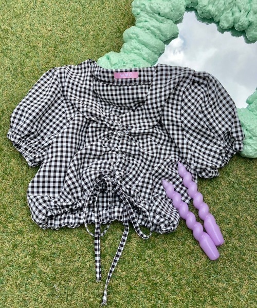 WC（ダブル シー）の「ギンガムドロストショートトップス（シャツ/ブラウス・レディース・その他1/サックスブルー/ホワイト/レッド/ブラック・FREE）」の17枚目の写真