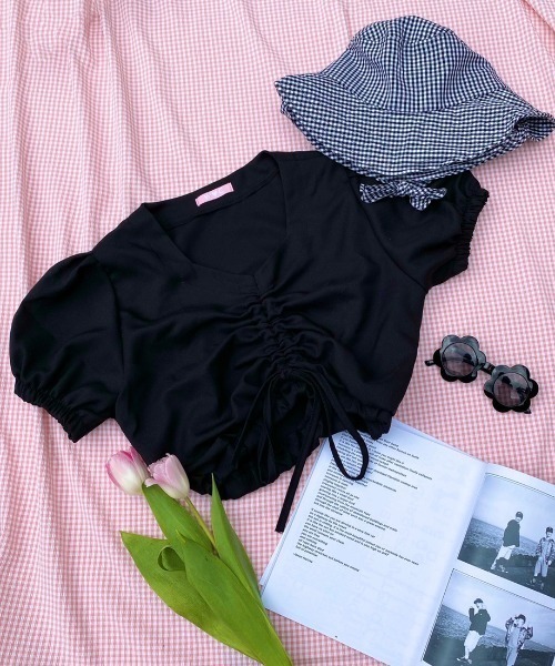 WC（ダブル シー）の「ギンガムドロストショートトップス（シャツ/ブラウス・レディース・その他1/サックスブルー/ホワイト/レッド/ブラック・FREE）」の19枚目の写真