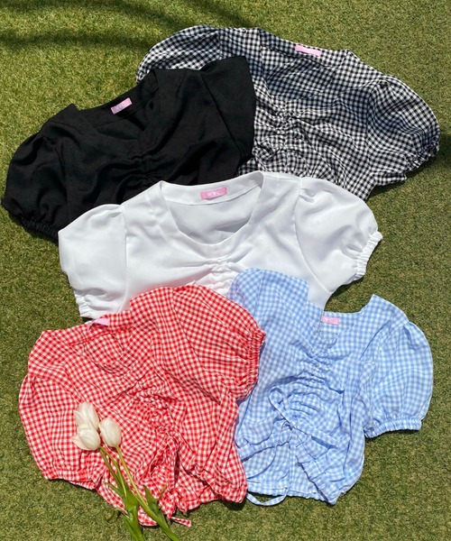WC（ダブル シー）の「ギンガムドロストショートトップス（シャツ/ブラウス・レディース・その他1/サックスブルー/ホワイト/レッド/ブラック・FREE）」の20枚目の写真