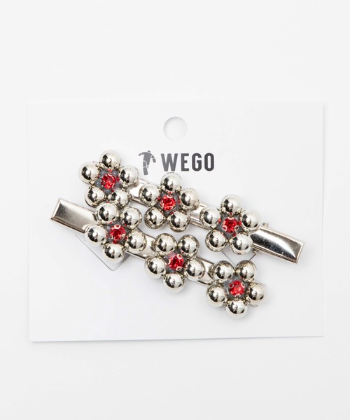 WEGO（ウィゴー）の「WEGO/【2点セット】メタルフラワークリップ（バレッタ/ヘアクリップ・レディース・レッド/シルバー/ブルー・FREE）」の4枚目の写真