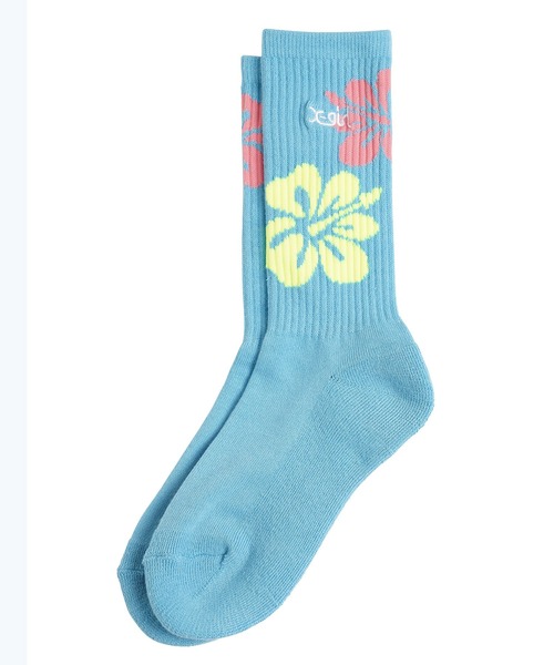 X-girl（エックスガール）の「HIBISCUS RIB SOCKS（ソックス/靴下・レディース・ホワイト/ブラック/ベージュ/ブルー・ONE SIZE）」の13枚目の写真