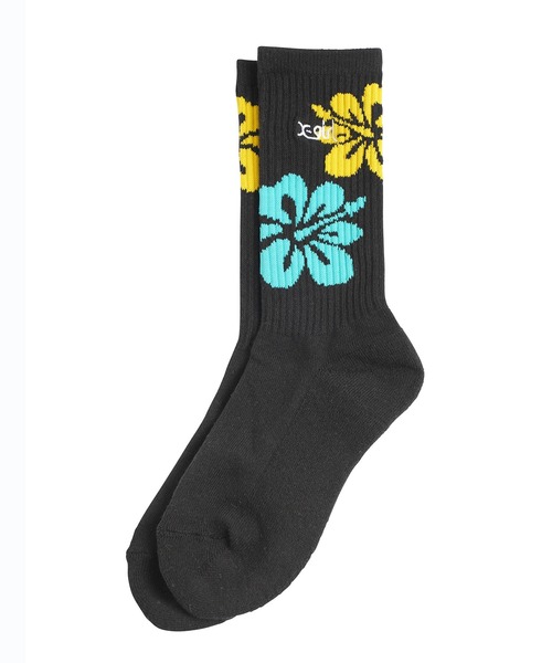 X-girl（エックスガール）の「HIBISCUS RIB SOCKS（ソックス/靴下・レディース・ホワイト/ブラック/ベージュ/ブルー・ONE SIZE）」の20枚目の写真