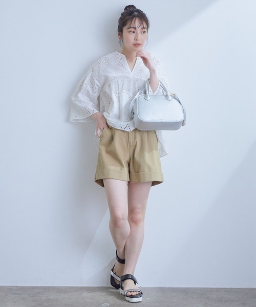 VIS(ビス)の「ストレッチツイルショートパンツ(その他パンツ・レディース・ブラック/ベージュ系その他・M/S)」の15枚目の写真