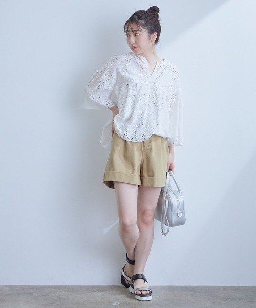 VIS(ビス)の「ストレッチツイルショートパンツ(その他パンツ・レディース・ブラック/ベージュ系その他・M/S)」の6枚目の写真