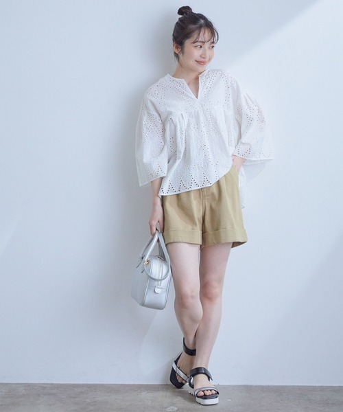 VIS(ビス)の「ストレッチツイルショートパンツ(その他パンツ・レディース・ブラック/ベージュ系その他・M/S)」の12枚目の写真